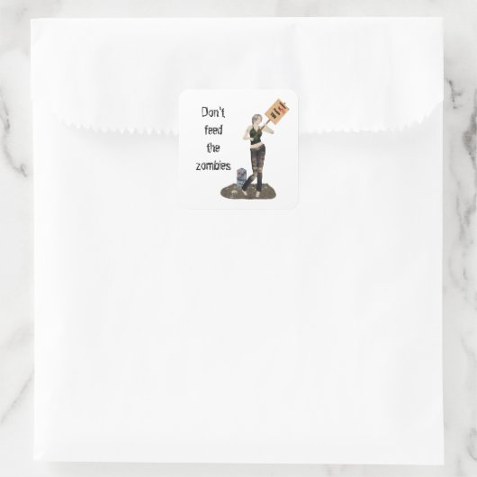 ゾンビピンアップガール抗議IIシール スクエアシール (バッグ)