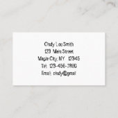 ゾンビピンアップガール抗議II連絡カード 名刺 (裏面)