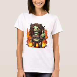 ゾンビファイアガールパワーハロウィン簡単コスチュームアイデア Tシャツ