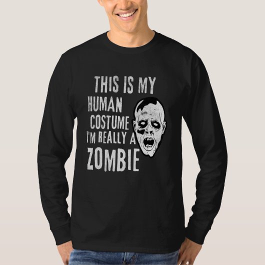 ゾンビフェイス ルーズなハロウィンコスチューム Tシャツ (正面)