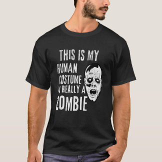 ゾンビフェイス ルーズなハロウィンコスチューム Tシャツ