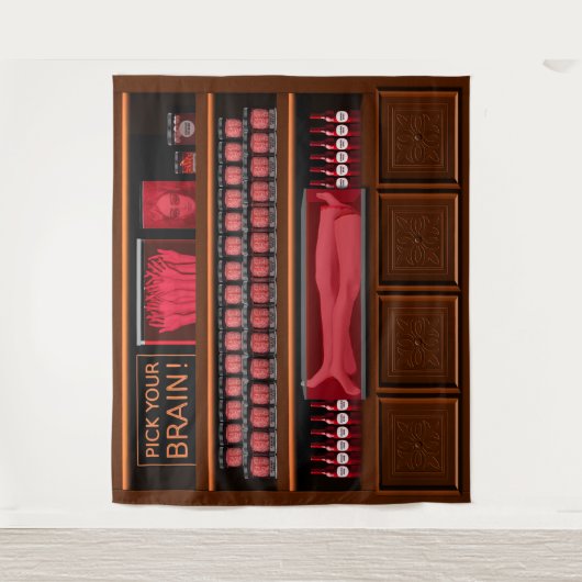 ゾンビフードストア頭脳の手足の眼球ハロウィン タペストリー (正面)