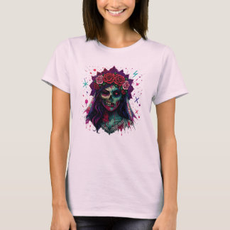 ゾンビブライドホラーハロウィーンアート Tシャツ