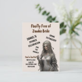 ゾンビブライド離婚パーティの招待状自由おもしろい ポストカード (スタンド正面)