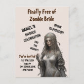 ゾンビブライド離婚パーティの招待状自由おもしろい ポストカード (正面)
