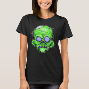 ゾンビヘッドイラストレーションアート Tシャツ
