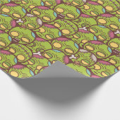 ゾンビヘッドシームレスパターン ラッピングペーパー (角)