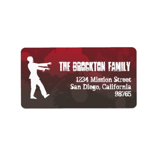 ゾンビペスト侵入赤い(ばちゃばちゃ)跳ねるゴアハロウィーン ラベル (正面)