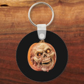 ゾンビホラーインスパイアパンプキン面白いハロウィーン キーホルダー (正面)