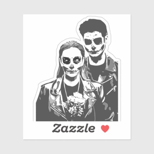 ゾンビボーイとゾンビガールハロウィンロマンス シール (シート)