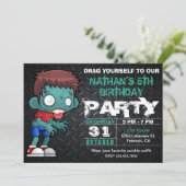 ゾンビボーイハロウィンコスチューム誕生日招待状 招待状 (スタンド正面)