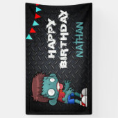 ゾンビボーイハロウィーン衣装バースデーパーティー 横断幕 (縦)