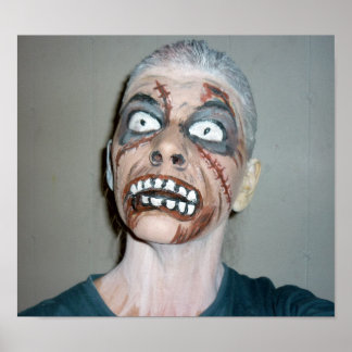ゾンビポスターゾンビ絵画顔 ポスター