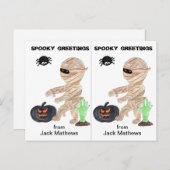 ゾンビママ学校パーティーハロウィンカード ポストカード (正面/裏面)