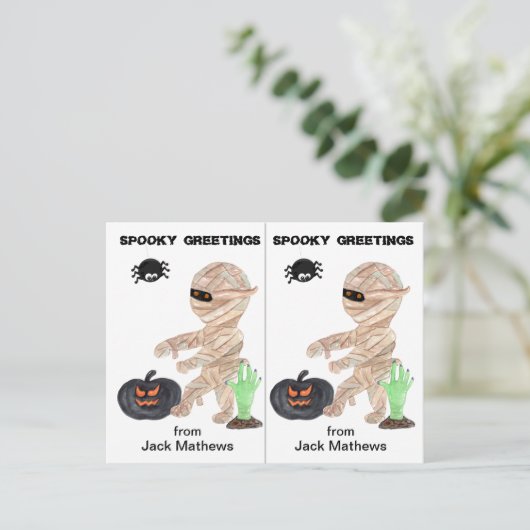 ゾンビママ学校パーティーハロウィンカード ポストカード (スタンド正面)