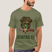 ゾンビマリーンダガー、Semper Fi、カスタマイズ、 Tシャツ (正面)