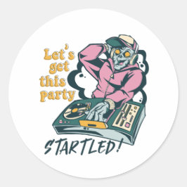 ゾンビミュージックDJレトロハローウィンパーティ ラウンドシール