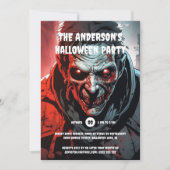 ゾンビモンスターハロウィーン誕生日パーティー大人 招待状 (正面)