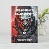 ゾンビモンスターハロウィーン誕生日パーティー大人 招待状 (スタンド正面)