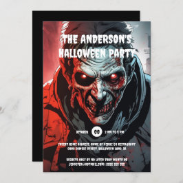 ゾンビモンスターハロウィーン誕生日パーティー大人 招待状