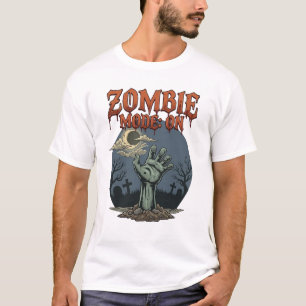 ゾンビモード ハロウィン 手 月 墓地_1 Tシャツ