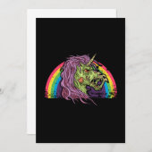 ゾンビユニコーンハロウィンレインボーギフトアイディア 招待状 (正面/裏面)