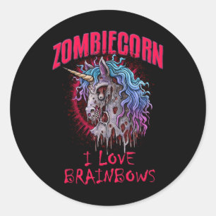 ゾンビユニコーンI Love BrainbowsパンクゴシックゴシックH ラウンドシール