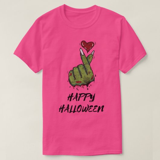 ゾンビラブサインハートハローウィンパーティメンズP Tシャツ (デザイン正面)
