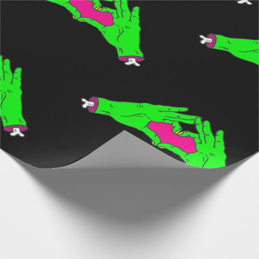 ゾンビラブハートハンズハロウィンバレンタイン ラッピングペーパー (角)