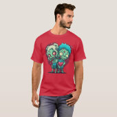 ゾンビラブバレンタインホラーモンスターハロウィン到着 Tシャツ (正面フル)