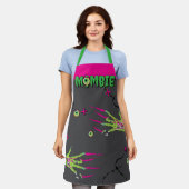 ゾンビリップピンアイボールポッピンファンキーマおもしろいンビー エプロン (着用した状態)
