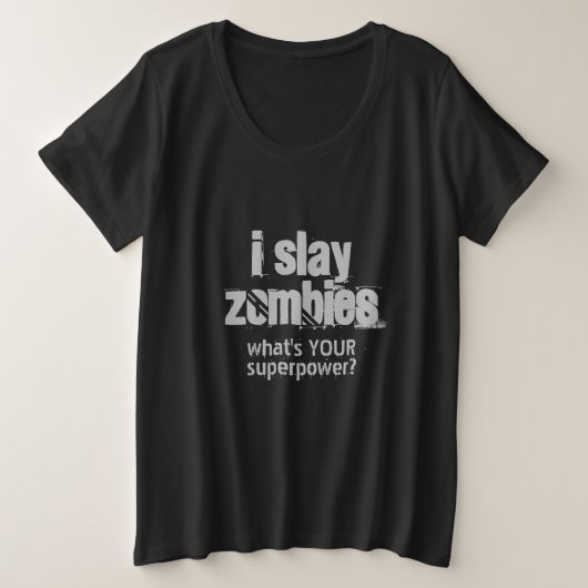 ゾンビレイヤーのシャツとジャケット プラスサイズTシャツ (デザイン正面)