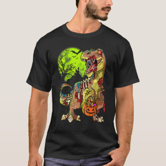 ゾンビレックス ハロウィン 男の子 キッズ かぼちゃ 恐竜 再 Tシャツ
