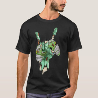 ゾンビロックの手がミイラのゲームコントローラーを握っている g tシャツ