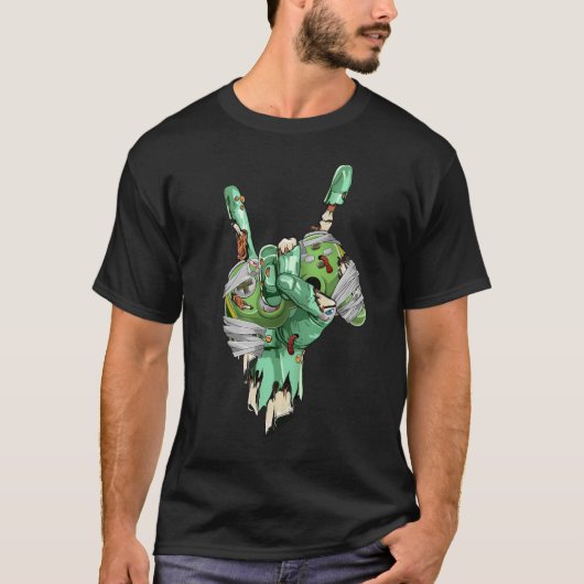 ゾンビロックハンド保持ミイラのゲームコントローラ Tシャツ (正面)