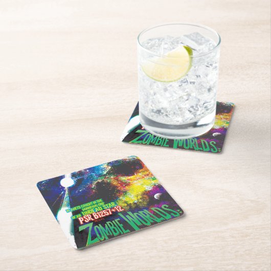 ゾンビワールドハロウィーン銀河系の恐怖 スクエアペーパーコースター (インサイチュ)