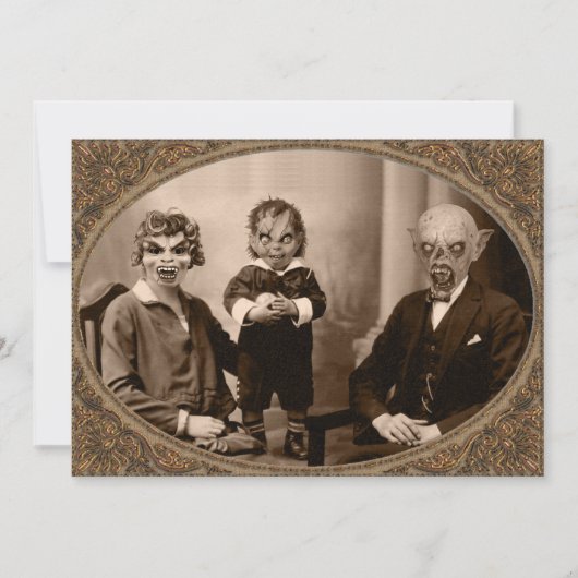 ゾンビヴァンパイアファミリーハローウィンパーティ 招待状 (正面)