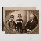 ゾンビヴァンパイアファミリーハローウィンパーティ 招待状 (正面/裏面)