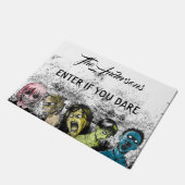 ゾンビーズコラージホラースタイルハロウィーン ドアマット (アングル)