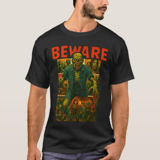 ゾンビー ホラー映画ポスター ビンテージコミックブック 風 Tシャツ