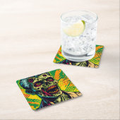 ゾンビ不気味ハローウィンパーティ スクエアペーパーコースター (インサイチュ)