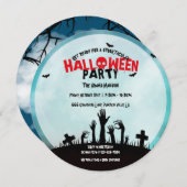 ゾンビ不気味墓地ハローウィンパーティ 招待状 (正面/裏面)