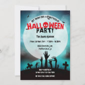 ゾンビ不気味墓地ハローウィンパーティ 招待状 (正面)