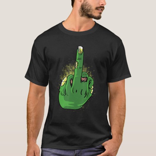 ゾンビ中指勇敢な人 Tシャツ (正面)