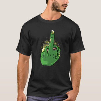 ゾンビ中指勇敢な人 Tシャツ