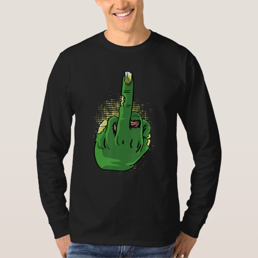 ゾンビ中指勇敢な人 Tシャツ (正面)