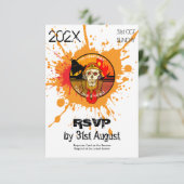 ゾンビ兵士ハロウィンコスチューム パーティーRSVP 招待状 (スタンド正面)