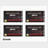 ゾンビ国際的狩り許可ステッカー 長方形シール (シート)