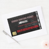 ゾンビ国際的狩り許可ステッカー 長方形シール (封筒)