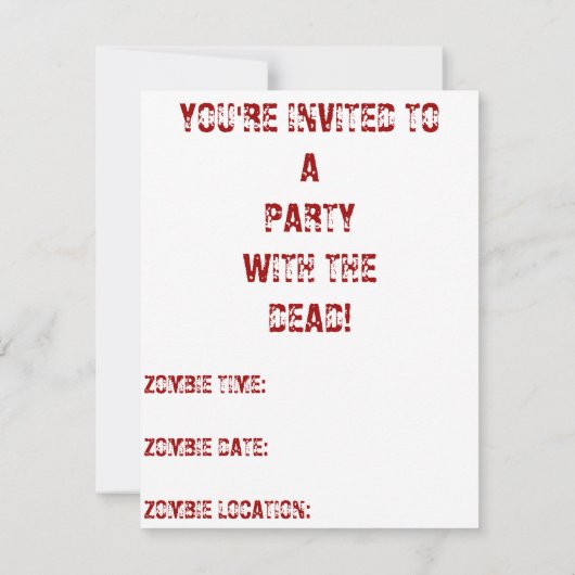 ゾンビ地帯 招待状 (裏面)